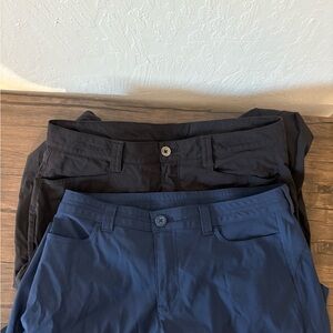 TWO Eddie Bauer Pants Womens 10 First Ascent Navy Horizon Convertible Roll-Up Bk